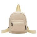 Mini nylon backpack in beige color with a smooth texture and zipper front pocket - Off White
