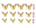 Detailset mit 12 roségoldenen 3D Schmetterling-Wandtattoos in den Größen 12cm, 10cm, 8cm - Reflektierendes Gold