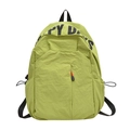 Sac à dos en nylon vert de grande capacité avec imprimé Happy Days et zip rouge - Vert