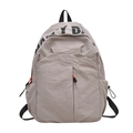 Sac à dos en nylon gris clair avec imprimé Happy Day et bretelles pour l'école - Gris clair