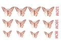 Set mit 12 roségoldenen hohlen Schmetterling-Wandstickern in den Größen 12cm, 10cm, 8cm - Reflektierendes Roségold
