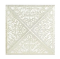 Laser cut floral wedding invitation cover in pearlescent white glitter finish - Light Gold Glitter