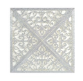 Square silver glitter laser cut wedding invitation with elegant hollow vine patterns - Silver Glitter