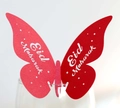 Red butterfly Eid Mubarak cup cards in pearlescent paper for festive glass decoration - Pearlescent Red
