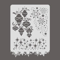 Plantillas navideñas de PET transparente con diseños de copos de nieve y bolas de Navidad - Blanco lechoso translúcido