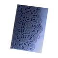 Elegant laser-cut wedding invitation cover in dark blue pearlescent art paper - Deep Blue