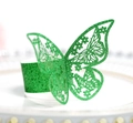 Servilletero de mariposa con purpurina verde esmeralda y diseño calado con láser - Verde con Purpurina