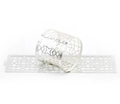 Elegante zilveren servetring met lasergesneden bloemmotief en hol geometrisch design - Reflecterend Zilver