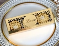 Scatola regalo LOVE dorata tagliata al laser con motivi a vite per cioccolatini nuziali - Oro Riflettente
