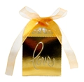 Elegant hollow pink LOVE candy gift box with golden finish and sheer ribbon bow decor - Reflective Gold