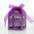 Elegante scatola regalo LOVE viola intagliata al laser con fiocco per matrimoni - Viola scuro