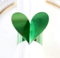 Rond de serviette en forme de cœur vert réfléchissant pour décoration de table mariage - Vert Réfléchissant