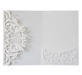 Elegante invito di nozze bianco tagliato al laser con trama floreale in carta perlata - Bianco