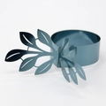 Rond de serviette feuille découpé au laser en bleu gris pour décoration de mariage - Indigo miroir
