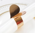 Elegant rose gold heart napkin ring with metallic finish for wedding table decoration - Reflective Rose Gold
