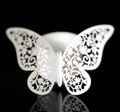 Elegant white laser-cut butterfly paper napkin rings for weddings and parties - White