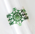 Green metal snowflake napkin ring holder for festive Christmas dining table decor - Reflective Green