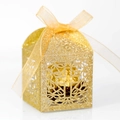 Scatola regalo con croce intagliata al laser in glitter oro e nastro per cioccolatini - Oro Rosa Scintillante