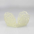 Elegant cream white laser cut rose floral lace cupcake wrapper for wedding party favor - Emerald Green
