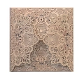 Quadratische, lasergeschnittene Hochzeitseinladung in Champagnergold mit Blumenmuster - Beige Gold