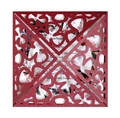 Laser cut burgundy wedding invitations with glitter texture and floral inner sheets - Burgundy