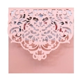 Invito di matrimonio rosa intagliato al laser con inserto a motivi floreali - Rosa