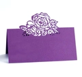 Élégante carte de table violet foncé découpée au laser pour mariages et fêtes - Violet foncé
