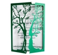 Partecipazione matrimonio albero della vita intagliata al laser in verde bosco con inserto - Verde Scuro