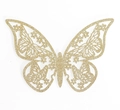 Mariposa 3D calada de papel dorado con purpurina para decoración de fiestas y pared - Oro Claro Brillante
