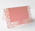 Élégante carte de table découpée au laser en vieux rose pour mariages et banquets chic - Rose