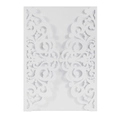 Elegante invito di nozze bianco tagliato al laser con delicati motivi floreali - Bianco