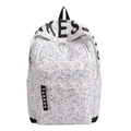 Weißer Freizeitrucksack mit pinkem und schwarzem Spritzmuster und Stern-Schulstil für Reisen - Weiß