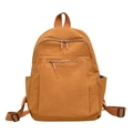 Zaino minimalista in nylon resistente all'acqua color giallo zenzero con spallacci regolabili - Marrone