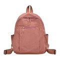 Zaino da pendolare in nylon impermeabile rosa cipria scuro con spalline regolabili - Rosa scuro