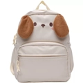 Süßer beiger Cartoon-Hunde-Rucksack mit Plüschohren für Schulmädchen und Teenager - Weißer Welpe