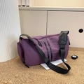 Lilane wasserdichte Zylinder-Reisetasche mit schwarzen verstellbaren Schultergurt - 39x19x20 / Lila