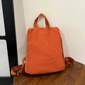 Zaino alla moda in nylon arancione brillante con trama increspata e grande capacità - Rosso Arancio