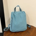 Zaino in nylon blu ciano con spallacci regolabili e trama resistente all'acqua - Blu