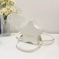 Mini ster-vormige witte schoudertas van leer met gouden metalen details - Broken Wit