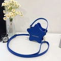 Stervormige mini crossbody handtas in koningsblauw PU-leer met gouden bedrukking - Blauw