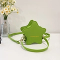 Stervormige mini crossbody tas in avocadogroen PU-leer met verstelbare riem - Groen