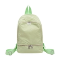Sac à dos minimaliste en nylon vert menthe à grande capacité avec fermetures argent - Vert