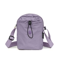 Lilane Crossbody-Handytasche aus Nylon mit Kordelzugtasche und verstellbarem Gurt - Lila
