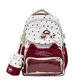 Schoolrugzakset met sterren en hartjes, kattenoorontwerp en transparant PVC-venster - Rood