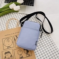 Bolso bandolera de nailon a cuadros azul claro para móvil con correa ajustable - Azul