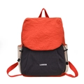 Sac à dos de voyage minimaliste grande capacité avec design tricolore rouge et noir - Rouge