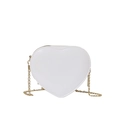 Petit sac cœur blanc chic avec bandoulière chaîne dorée pour femmes et enfants - Blanc