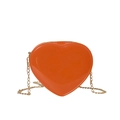 Mini sac cœur orange effet gelée avec finition brillante et bandoulière dorée - Rouge Orangé