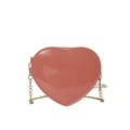 Mini borsa a tracolla a cuore in gelatina rosa corallo con catena dorata - Rosa