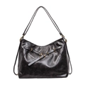 Vintage schwarzer Kunstleder-Rucksack mit antiken Bronze-Beschlägen im Retro-Stil - Schwarz
